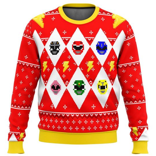 Power Rangers Mighty Morphin Sweater, Costume Ugly Christmas Sweater, Most Wonderful Time, Xmas Family Shirt, Superhero Sweater