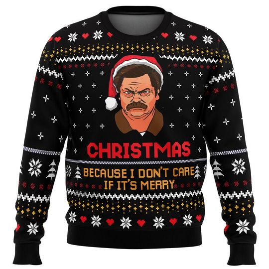 Discover Ron Swanson Ugly Christmas Sweater, Parks and Recreation, Movie Christmas Sweater Woman, Sweater For Men, Holiday Xmas Party Shirt