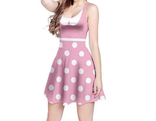 Adult Minnie mouse dress for woman short sleeve - Light Pink