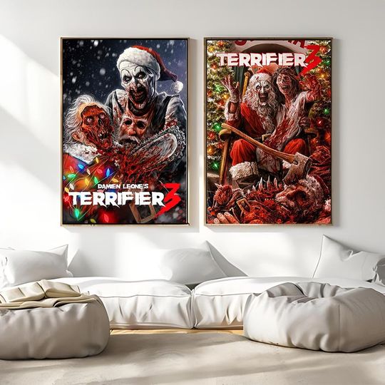 Terrifier 3 Movie Posters, Frameless, Canvas Posters, Holiday Gifts, Room Decorations, Wall Art