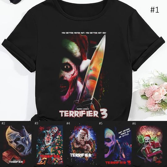 Terrifier 3 Movie T-shirt, Art The Clown Shirt, Terrifier 3 Art The Clown Movie Shirt, Horror Movie Shirt, Vintage Shirt, Scary Movie Shirt