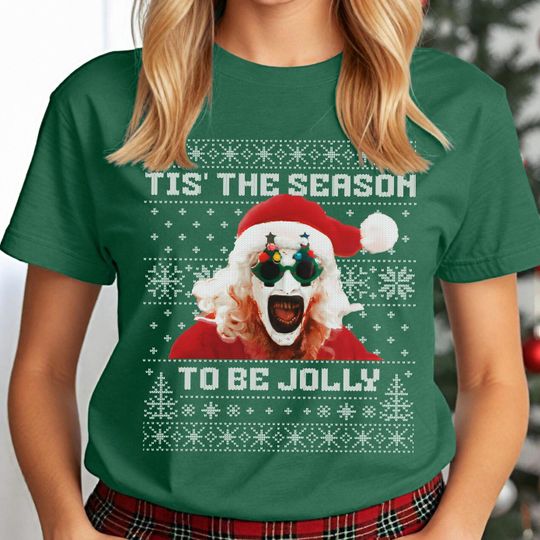 Terrifier Art the Clown Unisex Christmas Shirt, Horror Movie Merch Tshirt, Xmas Season to be Jolly Tee, Sienna, Ice Nine Festive Gift