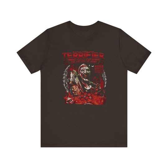 Terrifier T-Shirt | Art the Clown Horror Movie Graphic Tee | Slasher Film Gore Design | Creepy Halloween Apparel