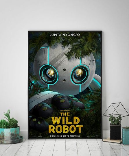 Wild robot movie poster,retro posters,canvas printing,wall decoration,Gift Idea,Hanging Poster,Solid wood hanging painting
