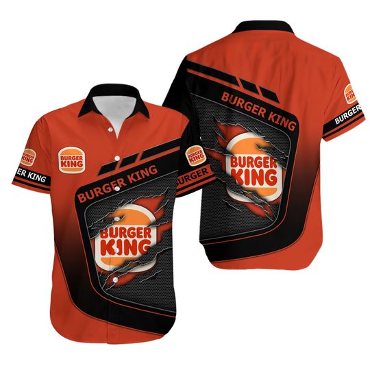 Discover Burger King Button Shirt, Burger Lover Shirt, Button Shirt Men, Fast Food Shirt, Shirt For Men, Gift For Dad, Birthday Gift