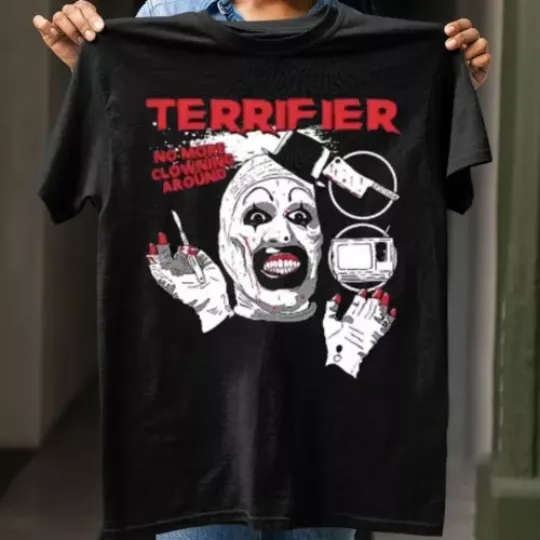 NEW - Terrifier Movie Horror T-Shirt Black Art the Clown All Size Gift Fans