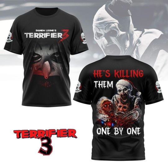 Terrifier Movie Shirt, Terrifier 3 Horror Shirt, Scary Movie Shirt, Art The Clown Shirt, Christmas Gift, Gift For Him