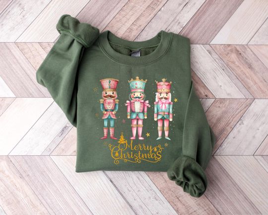 Cute Nutcracker Christmas Sweatshirt, Trendy Christmas Nutcracker Sweatshirt, Christmas Girly Shirt, Women Christmas Gift, Holiday Hoodie