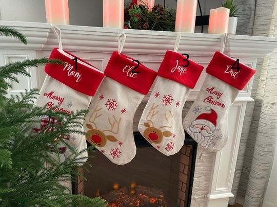 Personalized Christmas Stocking|  Santa, Snowman, Reindeer Stockings