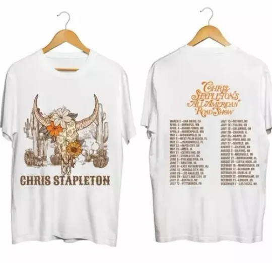 Chris Stapleton All American Road Show 2024 Tour Shirt 2 Sided