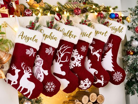 Christmas Stocking Personalized Xmas Stockings Christmas Stocking Family Stocking Monogram Christmas Stocking Christmas Gift Christmas Decor
