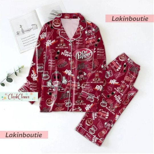 Dr Pepper Pajamas Set, Dr Pepper Womens Pajamas, Dr Pepper Thick Pajamas