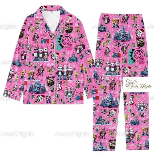 Christmas B182 Pajamas Set, B182 Band Pajamas, Christmas Pajamas Set, Rock Band Pajamas Set