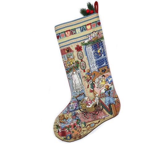 Personalised Christmas stocking Sugar and spice Little girls room Custom cross stitch Xmas decor Made to order