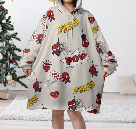 Spider Man Oversize Blanket Hoodie, Spider Man Halloween Costume, Superhero Blanket, Superhero Hoodie, Spiderman Hoodie