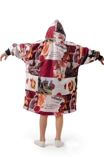 Ha.rry Po.tter House Hoodie Blanket, Hog.warts Hoodie Blanket, Warm Cozy Oversized Wearable , HP Wizarding Oversize