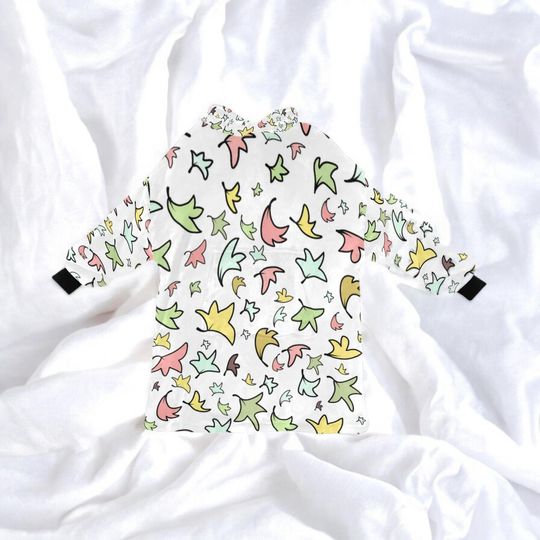 Adult Blanket Hoodie Heartstopper inspired leaves blanket, lgbt, LGBTQ, loveislove, teen