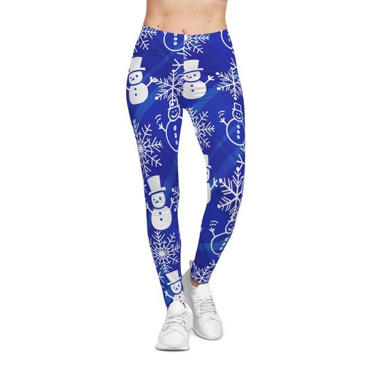 Winter theme Leggings | Cozy gift | Christmas gifts | Women's Casual Leggings | Winter snowman