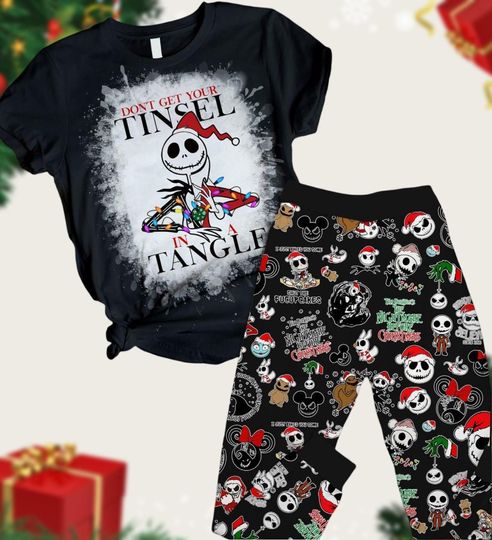 Jack Skellington Christmas Pajamas, Nightmare Before Christmas Movie, Disney Character Pajamas Pants, Dont Get Your Tinsel In A Tangle