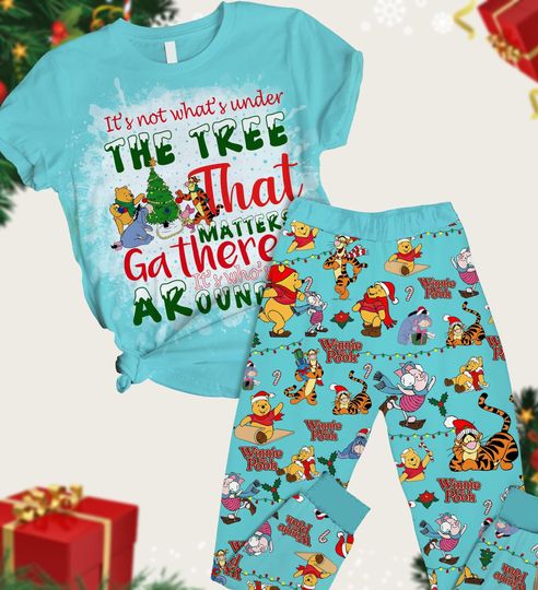 Christmas Winnie The Pooh Pajamas Set, Tigger Piglet Eeyore Pajamas Pants, Disney Cartoon Matching Pajamas, Magic Kingdom Party Gift