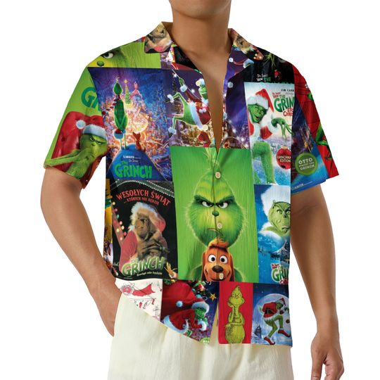 funny character Movie Poster Hawaiian Shirt, funny character Christmas Button Up Shirt, funny character Holiday Shirt, Christmas Movie Aloha Shirt, Christmas Gift