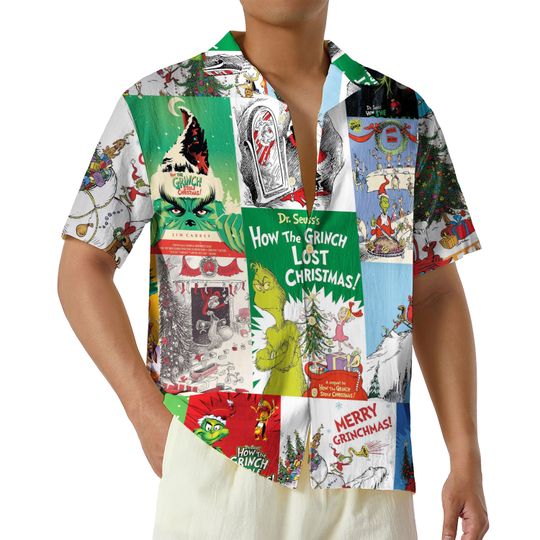 Vintage funny character Poster Hawaiian Shirt, funny character Holiday Button Up Shirt, Christmas Movie Shirt, funny character Christmas Aloha Shirt, Christmas Gift