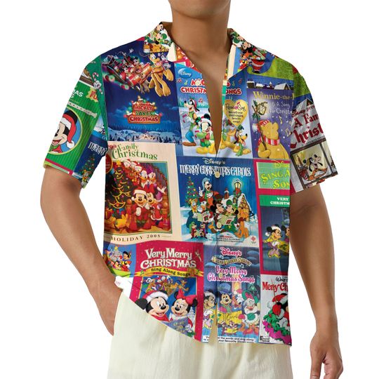3D Mickey Christmas Hawaiian Shirt, Disney Collection Christmas Carol Shirt, Disneyland Button Shirt, Mickey's Very Merry Christmas Song