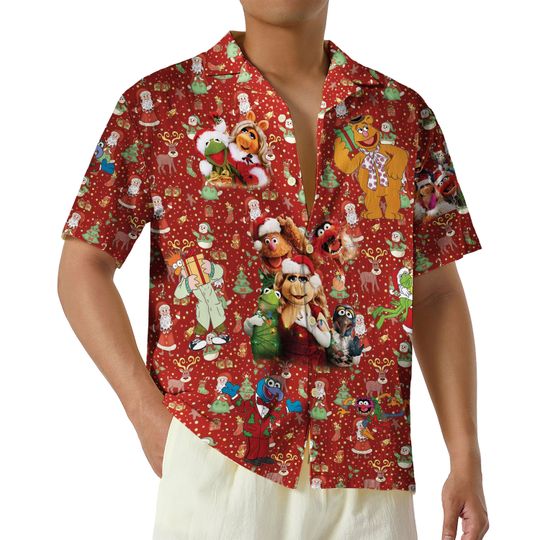 Funny the Muppets Show Christmas Shirt, Muppets Christmas Carol Hawaiian Shirts, Disneyland Disney World Button Up Shirt