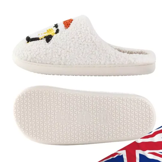 Christmas Fuzzy Indoor Slippers Anti Slip Penguin Slippers Cartoon for Men Women