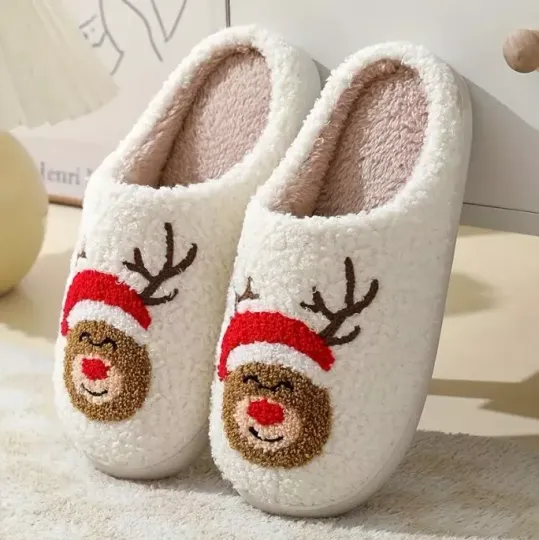 Slippers for women Cute and comfy Christmas Tree Santa Claus Cute Cartoon Indoor