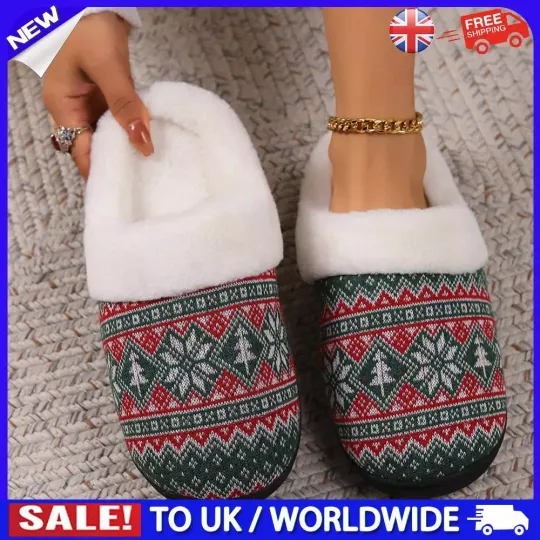 ~ Christmas Plush Indoor Slippers Comfortable Casual House Slippers for Men Wome