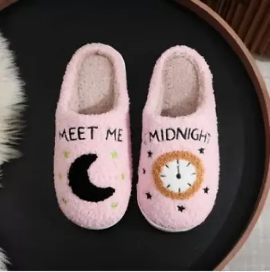 Slippers for women Cute and Comfy 'Meet me at Midnight' Christmas gifts Indoor