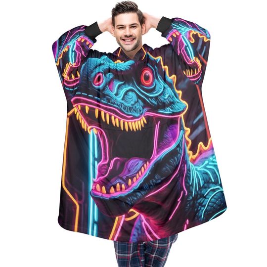 Blanket Hoodie personalized blankets hoodie that is a blanket Retro Vintage Goddzilla Kaiju Gojira Cartoon Comics Dinosaur