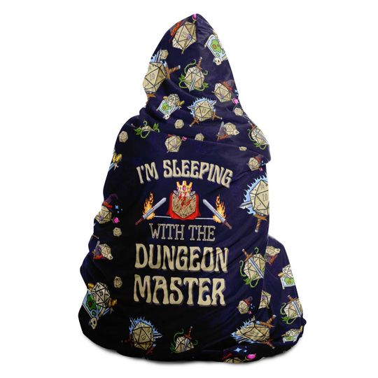 DND Hooded Blanket, Dungeon Master Gift, Funny DM Hoodie, Gaming Blanket, D&D Accessories