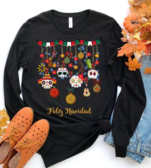 Feliz navidad Long Sleeve Shirt | Xmas Shirt | Christmas Gift
