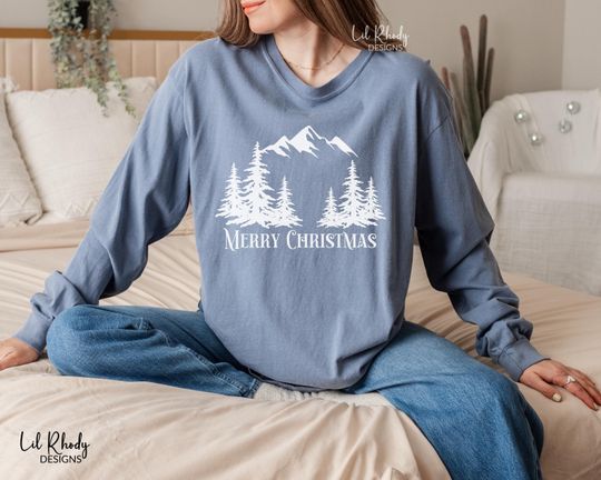 Merry Christmas Comfort Colors Long Sleeve Shirt | Xmas Shirt | Christmas Gift