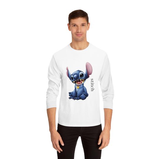 Stitch dancing Long Sleeve Shirt, Men Women Shirt, Cute Cartoon Character Apparel, Disney Lover Gift, Funny Graphic Top