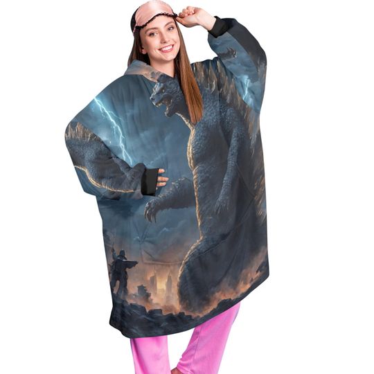Blanket Hoodie  blankets hoodie that is a blanket god zilla Art Gojira Kaiju