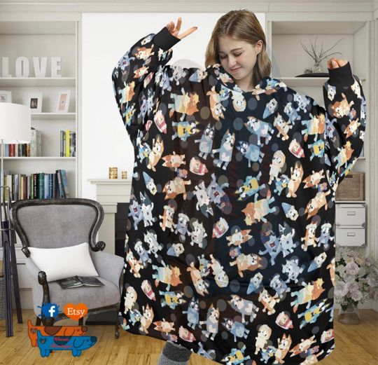BlueyDad Blanket Hoodie- Multiple Sizes- BlueyDad Inspired
