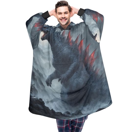 Blanket Hoodie blankets hoodie that is a blanket god zilla Art Gojira Kaiju Comics