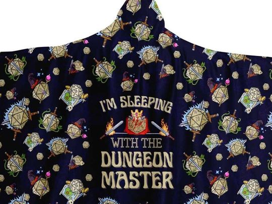 DND Hooded Blanket Gift for Valentine's Day, Dungeon Master Gift, Funny DM Hoodie, Gaming Blanket, D&D Accessories