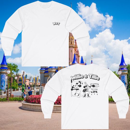 Screamboat Willie & Tillie Retro Mickey Mouse Long Sleeve Tee, Steamboat Willie Shirt, Vintage Cartoon Top, Disney Fan Gift