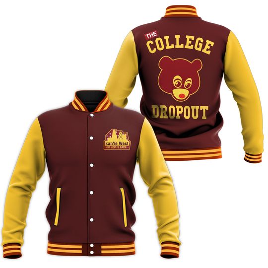 Discover Men Vintage College Dropout Baseball Letterman Chenile Varsity Jacket