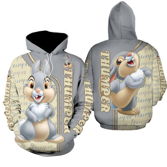 Thumper Rabbit Bambi Disney Cartoon Graphic 3D Hoodie