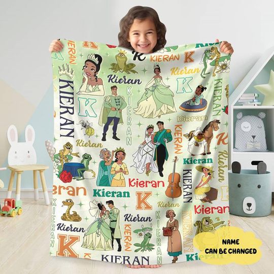 Tiana Princess Fleece Blanket Magic Kingdom The Princess and the Frog  Blanket for Bed Couch Sofa Birthday Gift Christmas Gifts