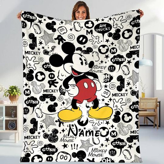 Disneyland Characters Fleece Blanket | Mickey And Friends Blanket | Magic Kingdom Gift xmas | Blanket for Couch Sofa