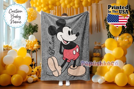 Personalized Mouse Blanket, Mouse Blanket, Custom Blanket, Adults blanket, Birthday Gifts, Custom Name Blanket, Monogram Blanket