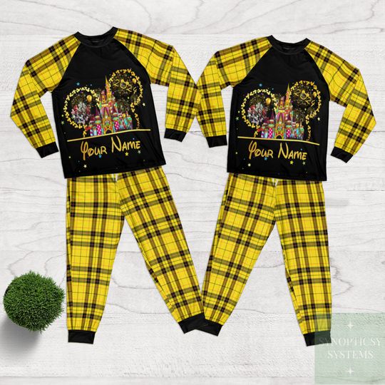 Personalized Disney Christmas Family Mickey Vacation Pajamas Set Castle In Disney Family Pjs Magic Kingdom Disney Trip Group Custom Name