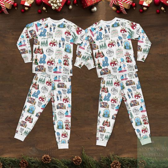 White Christmas Pajamas, White Christmas Movie, Christmas Song Fyjamas, 90s Movie Pajamas For Family, Christmas Movie Pajamas Family