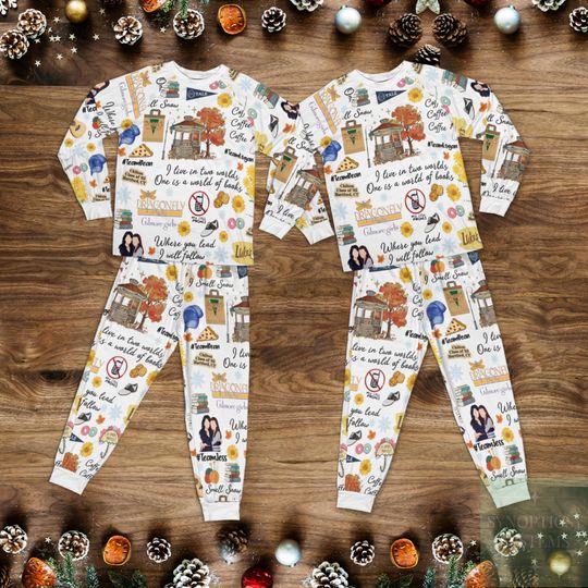 Gilmore Girls Pajamas Set, Lukes Coffee Pajamas Christmas, Stars Hollow Holiday Pajamas, Lukes Diner Womens Pajamas, Winter Festival
